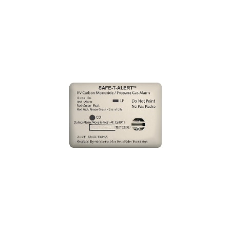 Mti Industries 12V 25 Series Safe-T-Alert Mini RV Dual Carbon Monoxide/Propane Alarm 25-741-WT